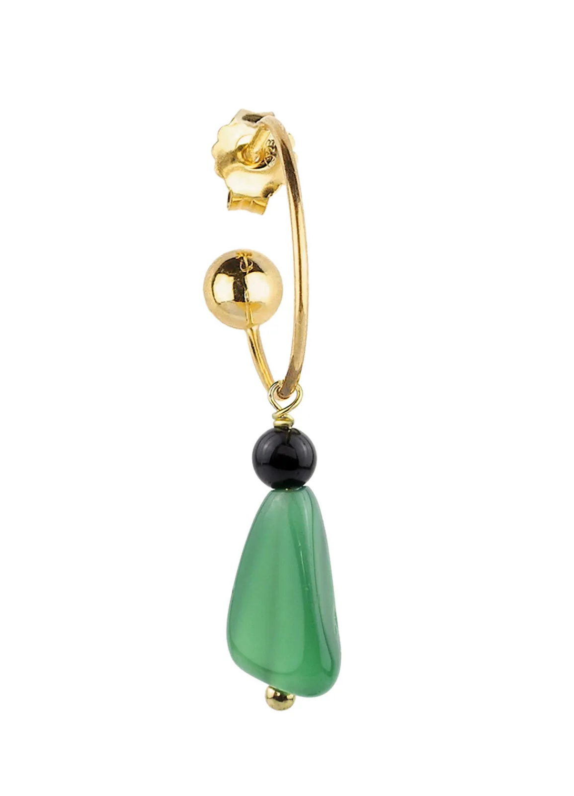 Lebole Maison Orecchino Hoop Goccia Verde Nero