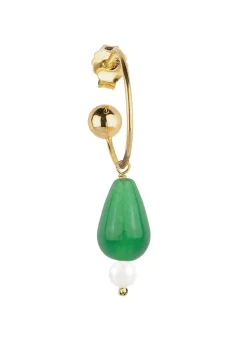 Lebole Maison Orecchino Hoop Goccia Verde Perla