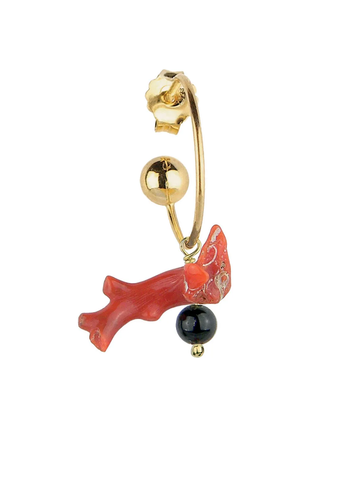 Lebole Maison Orecchino Hoop Ramo Corallo Nero