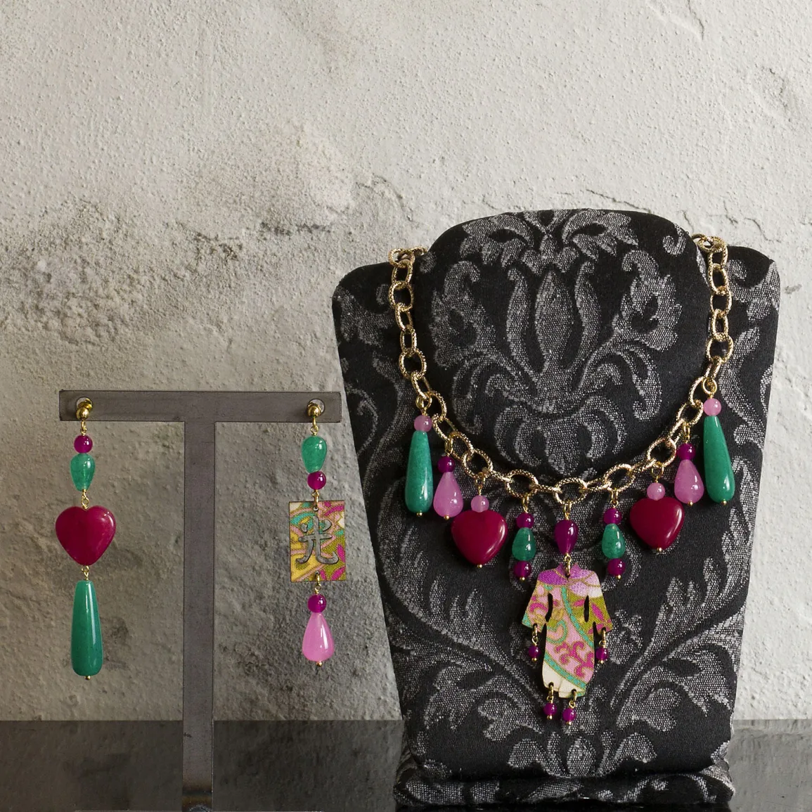 Lebole Maison Parure Girocollo Kimono Solo Io Fucsia