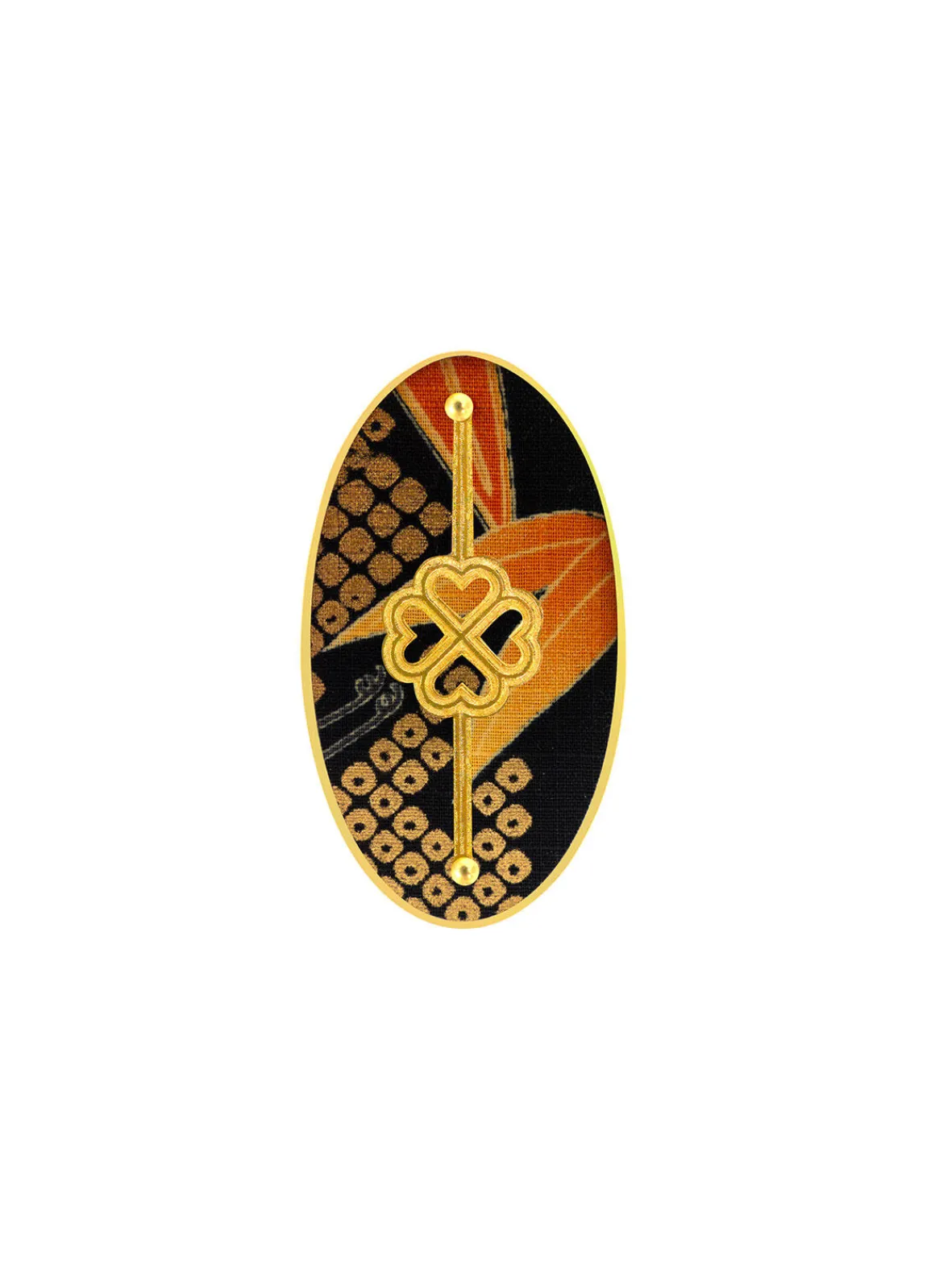 Lebole Maison Spilla Quadrifoglio Nero