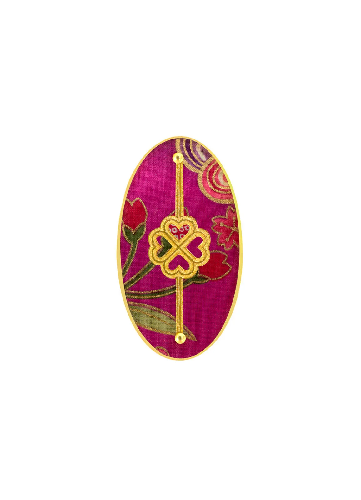 Lebole Maison Spilla Quadrifoglio Rosa