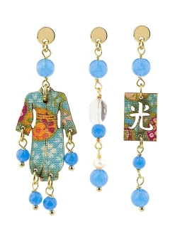 Lebole Maison Tris Orecchini Kimono Mini Azzurro