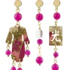 Lebole Maison Tris Orecchini Kimono Mini Fucsia