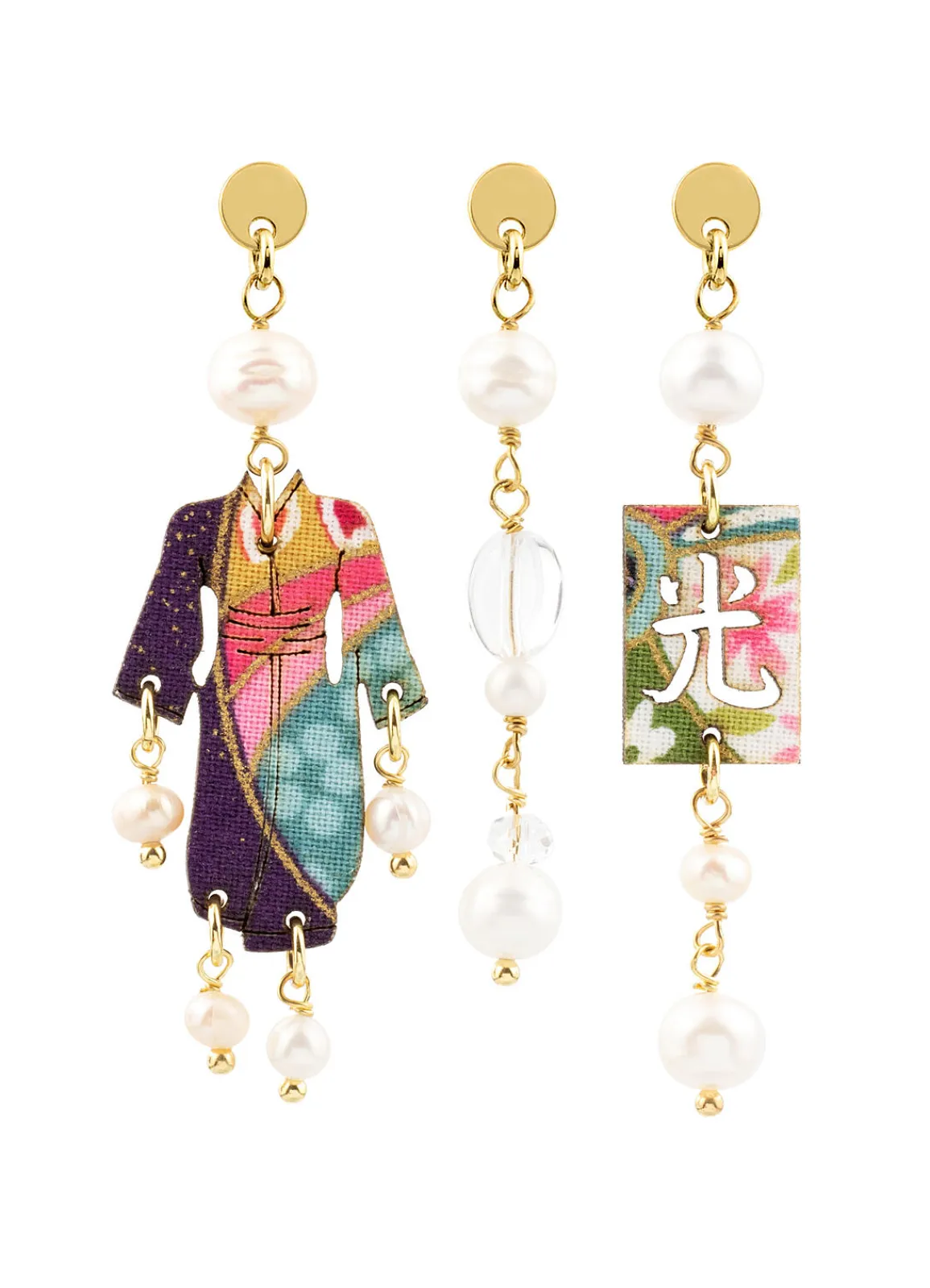 Lebole Maison Tris Orecchini Kimono Mini Perla