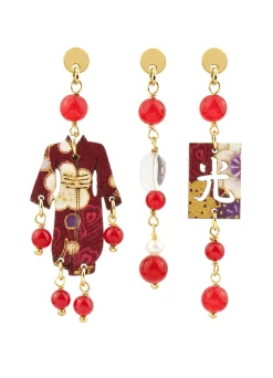 Lebole Maison Tris Orecchini Kimono Mini Rubino