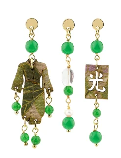 Lebole Maison Tris Orecchini Kimono Mini Verde