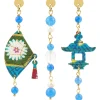 Lebole Maison Tris Orecchini Ventaglio Mini Seta Azzurro